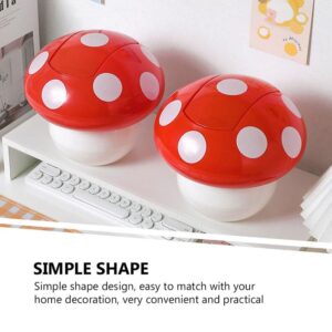 Cabilock Decorative Rubbish Bin Mini Desktop Trash Can, Mushroom Lid Wastebasket Small Tabletop Paper Garbage Can Rubbish Bin Cute Small Countertop Trash Bin Container for Home Office 2pcs