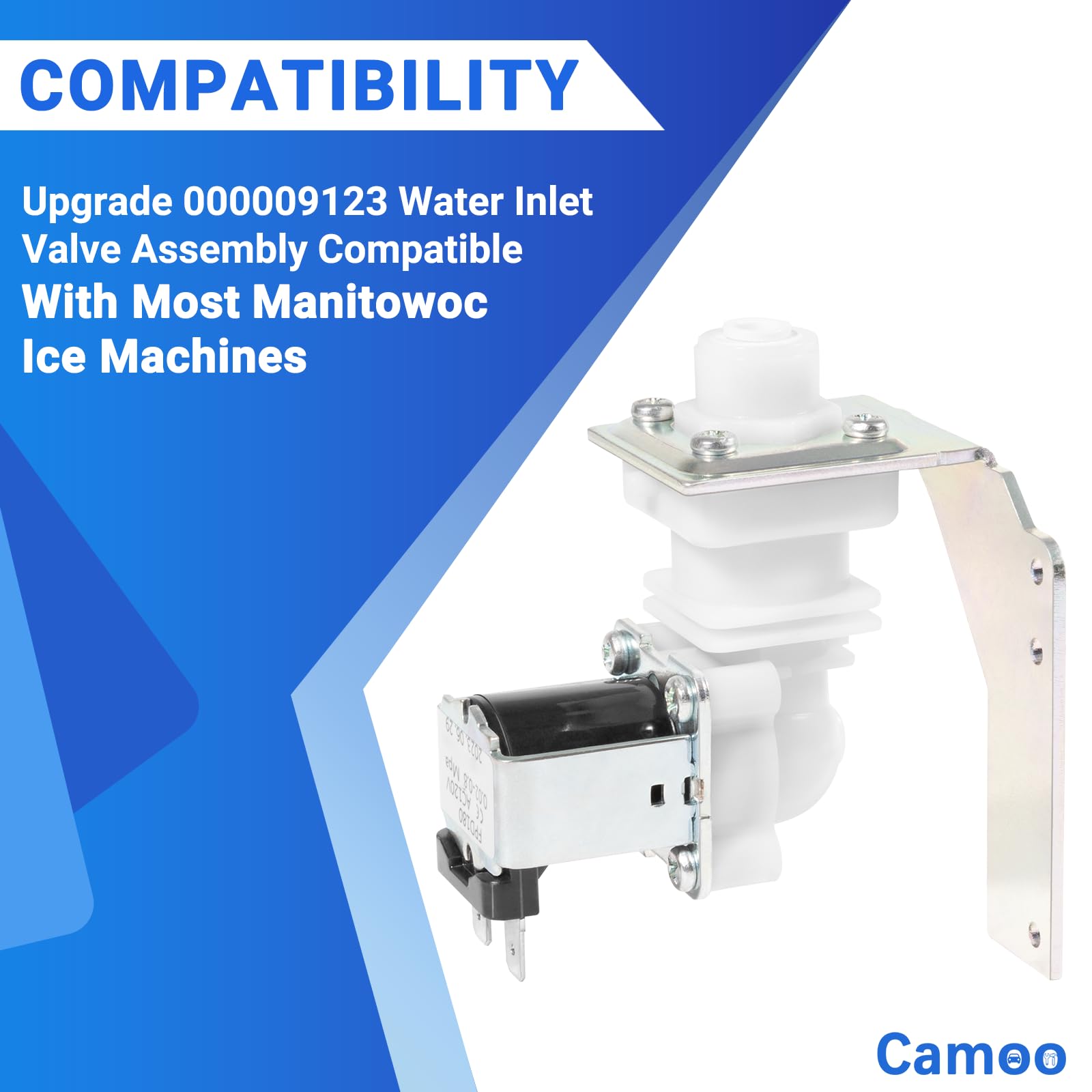 Replace for Manitowoc 000009123 Ice Machine Water Inlet Valve,120V 60Hz 5W fit for I, IB ,IR ,S , SD, JC, QR, SD and K Series ice Machines 000008483 33129026 IH9123.