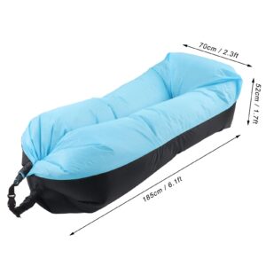 EVGATSAUTO Inflatable Sofa Portable Inflatable Sofa Storage Bag 2.3ft Wide 6.1ft Long Oxford Cloth for Travel (Black and Blue)