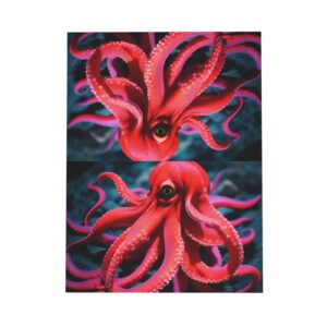 BUULOO Red Octopus Thank You Cards Greeting Cards With Envelopes For Wedding Birthday Party Graduation