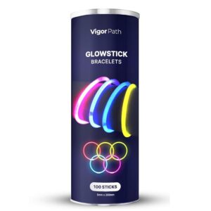 set of 100' luminous sticks - 8" glowsticks for bracelets, necklaces - perfect for neon-themed parties, easter celebrations, festive christmas evenings, spooky halloween nights, and football fanatic