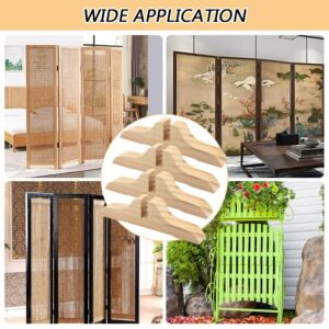 CALIDAKA 4pcs Folding Room Divider Stand,Wooden Room Divider Stand with Screws,Room Divider Screen Holder Feet Partition,Folding Privacy Screen Holder for Hotel Home Office(Size:11.81x1.18inch)