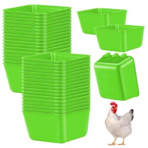 maxdot 20 pcs cage cups chicken feeder waterer 16 oz birds feeders hanging bunny cage feeder chicken water bowl for pet parrot rooster parakeet gamefowl poultry pigeon wire cage (green)