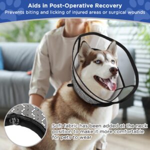 BONTHEE Soft Dog Cone Alternative After Surgery,Dog Cone Collar for Large Medium Small Dogs,Adjustable Dog Recovery Collars for Pet, E-Collars for Dogs,Elizabethan Collar for Dogs Stop Licking