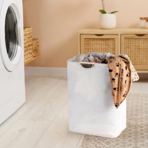 Coloch Set of 2 Large Laundry Basket with Handle, 60L Collapsible Clothes Hamper Waterproof Laundry Bins Freestanding Storage Basket for Clothes, Blanket, Toy, Bathroom, Living Room, Beige