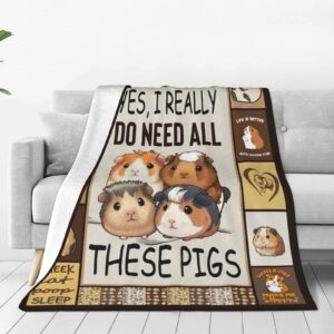 Guinea Pig Blanket Cute Guinea Pig Decor Throw Blankets Cozy Fleece Flannel Soft Warm Plush Lightweight Bedding Guinea Pig Stuff Gifts for Boys Girls Men Women Kids for Couch Sofa Bed 40"X50"