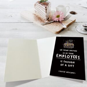 Obbyidk Funny Happy Birthday Card for Employer Leader, Birthday Card for Boss Managers, Happy Boss’s Day Card Gift, As Your Employees Is Enough of a Gift