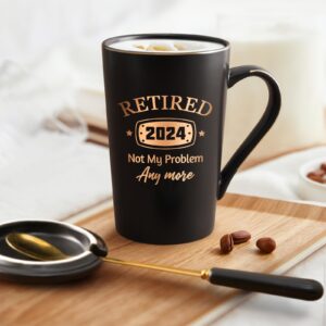 YHRJWN Retirement Gifts for Men Women, Retired 2024 Mug, Retired Not My Problem Anymore, Retirement Mug, Retired Gifts for Men, Retirement Coffee Mugs for Men, Cool Retirement Gifts, 14 Oz