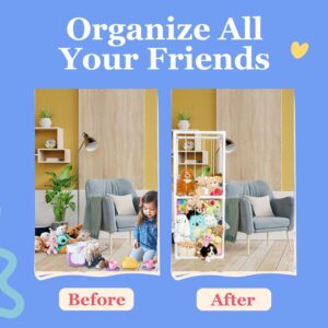 Lilly's Love Stuffed Animal Zoo Storage - Standing Storage Organizer Display | Made from Furniture-Grade, Easy to Assemble PVC, Stores More Stuffies Than Hammocks & Bean Bags | 39" x 18" x 10", White