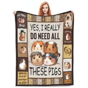 Guinea Pig Blanket Cute Guinea Pig Decor Throw Blankets Cozy Fleece Flannel Soft Warm Plush Lightweight Bedding Guinea Pig Stuff Gifts for Boys Girls Men Women Kids for Couch Sofa Bed 40"X50"