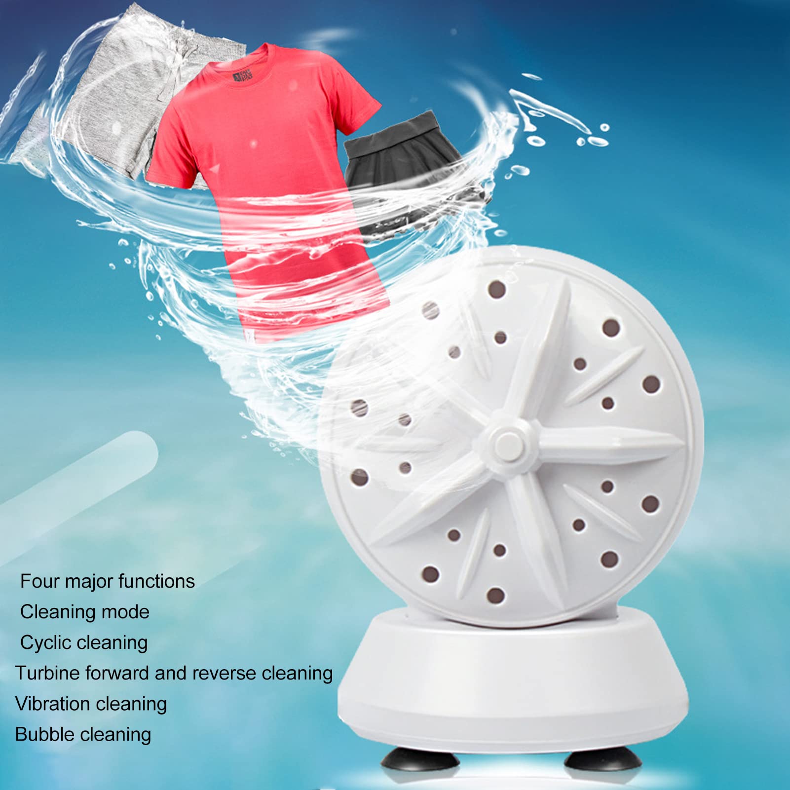 Portable Washing Machine, Foldable Mini USB Small Clothes Washer for Underwear, Baby Clothes, Towels, Socks or Small Items with Double Washing Power for Apartment Travel RV