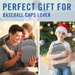 Livememory Hat Travel Case - Hard Hat Case for Baseball Caps Hat Carrier Case Rack for Travel & Home Storage - Protects up to 6 Hats - Light Grey