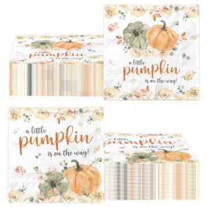 a little pumpkin is on the way 40pcs napkin little pumpkin baby shower party decorations fall pumpkin floral boy girl disposable paper napkin gender reveal party supplies