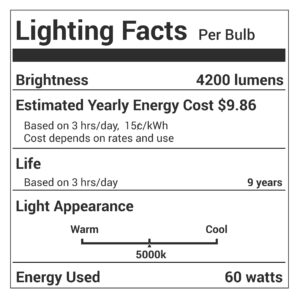 BlueStars Super Bright 60W E26 LED Corn Light Bulbs E26 Medium Base 4200 Lumens (550W Equivalent) Cool White 5000K, for Homes, Outdoors, Commercial, Warehouses, Garage & Backyard Lighting