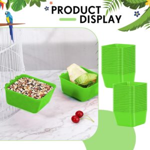 Maxdot 20 Pcs Cage Cups Chicken Feeder Waterer 16 oz Birds Feeders Hanging Bunny Cage Feeder Chicken Water Bowl for Pet Parrot Rooster Parakeet Gamefowl Poultry Pigeon Wire Cage (Green)