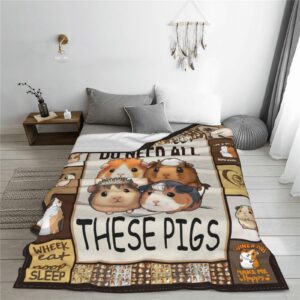 Guinea Pig Blanket Cute Guinea Pig Decor Throw Blankets Cozy Fleece Flannel Soft Warm Plush Lightweight Bedding Guinea Pig Stuff Gifts for Boys Girls Men Women Kids for Couch Sofa Bed 40"X50"