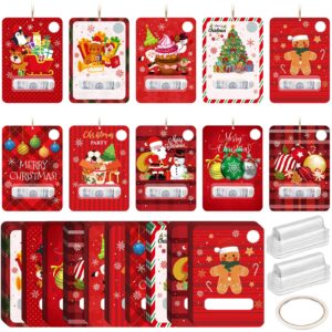 clysee 60 pcs christmas money holder for cash bulk christmas money holder ornaments holiday gifting money holder with cover funny xmas cash gift ideas for xmas tree hanging decoration