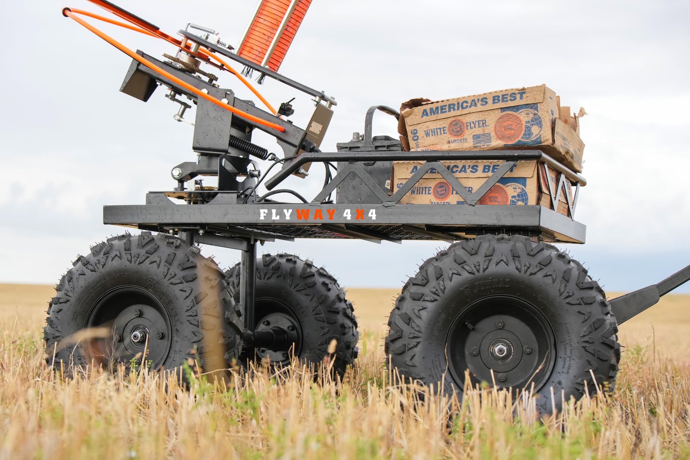 Do All Outdoors Flyway 4x4 60 Clay, Clay Pigeon Skeet Thrower with Towable Rugged Wagon and Wobbler Kit