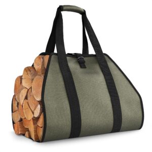 vikrom firewood carrier with handles - wood carrier for firewood log carrier for firewood bag fire wood carrier tote firewood carrier bag christmas gift