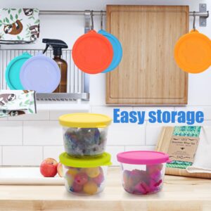 VIOTIIN 1 Cup Silicone Replacement Lids Storage Cover for Pyrex 7202-PC and Anchor Hocking Glass Bowls (Container not Included) 8 Pack Microwave, Dishwasher and Freezer Safe