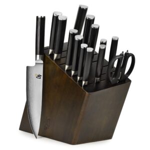 shun classic 15 piece knife block set