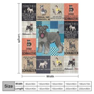 reoqeosy Schnauzer Blanket Schnauzer Dog Throw Blanket Retro Dog Stuff Animal Gifts for Girls Boys Dog Lovers Woman Adults Warm Comfort Plush Fleece Blanket Decor for Couch Sofa Bed 40"x50"