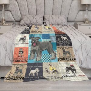 reoqeosy Schnauzer Blanket Schnauzer Dog Throw Blanket Retro Dog Stuff Animal Gifts for Girls Boys Dog Lovers Woman Adults Warm Comfort Plush Fleece Blanket Decor for Couch Sofa Bed 40"x50"