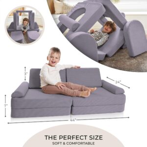 ZICOTO Modular Kids Play Couch for Fun Play Time or Comfy Lounging - The Perfect Toddler Sofa to Boost Creativity and Easily Build Magical Forts and More in Your Playroom/Nursery