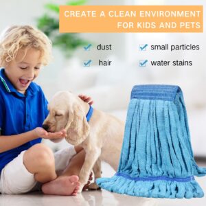 Lallisa 16 Pcs Bulk Commercial Mop Head Replacement 18 oz Tube Microfiber Mop Heads for Floor Cleaning Industrial Mop Heads Blue Looped End Wet Mop Head Refill for Home Commercial Industrial Use