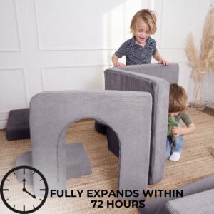 ZICOTO Modular Kids Play Couch for Fun Play Time or Comfy Lounging - The Perfect Toddler Sofa to Boost Creativity and Easily Build Magical Forts and More in Your Playroom/Nursery