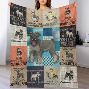 reoqeosy Schnauzer Blanket Schnauzer Dog Throw Blanket Retro Dog Stuff Animal Gifts for Girls Boys Dog Lovers Woman Adults Warm Comfort Plush Fleece Blanket Decor for Couch Sofa Bed 40"x50"