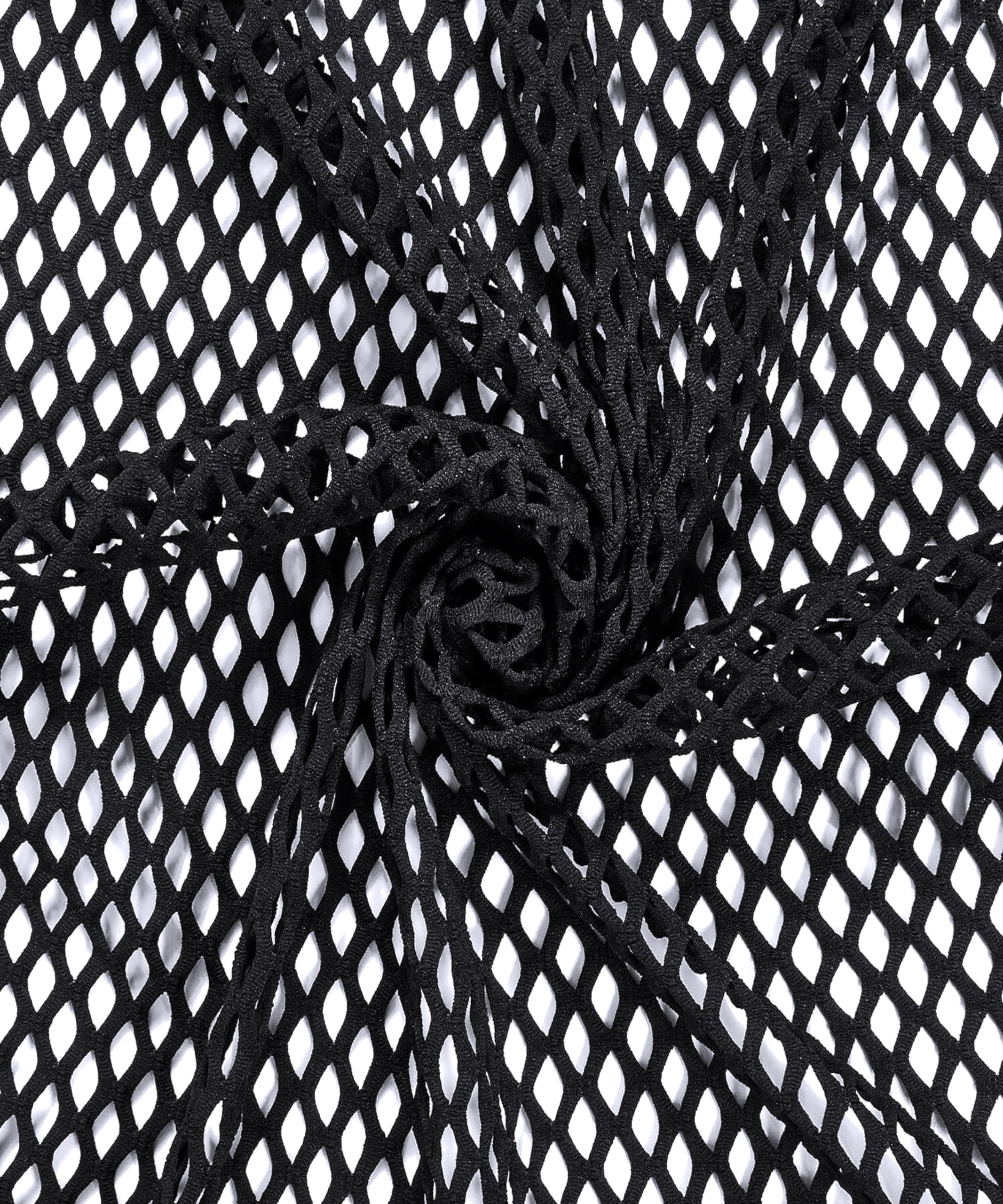 Keily & Megan Inc, 60" Wide Big Hole Fishnet Diamond Mesh Stretch Polyester Spandex Fabric by The Yard (1 Yard, Black)