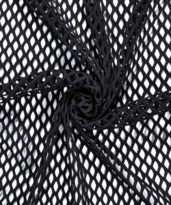 keily & megan inc, 60" wide big hole fishnet diamond mesh stretch polyester spandex fabric by the yard (1 yard, black)