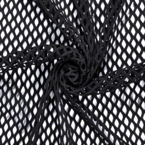 Keily & Megan Inc, 60" Wide Big Hole Fishnet Diamond Mesh Stretch Polyester Spandex Fabric by The Yard (1 Yard, Black)