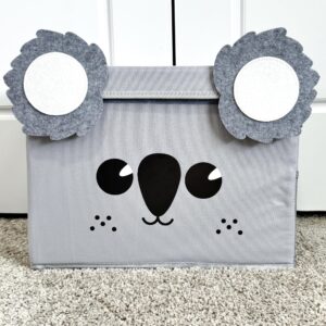 quokka toy storage box for boys and girls - 16x12x10in koala toy chest organizer for kids - | collapsible | handles | flip-top lids | - fabric foldable bin for playroom - nursery room organization