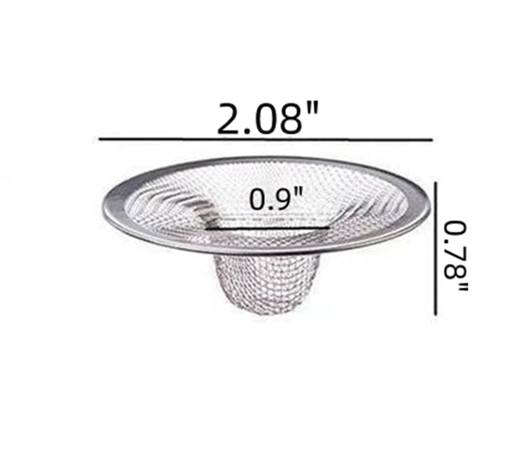 10 pcs Heavy Duty Stainless Steel Slop Basket Filter Trap, 2.08" Mesh Metal Sink Strainer,Perfect for Kitchen Sink/Bathroom Bathtub Wash Basin Floor Drain Balcony Drain Hole