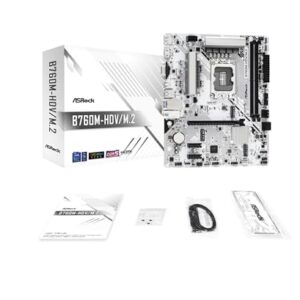 ASRock Motherboard B760M-HDV/M.2 Intel 12th and 13th Generation CPU (LGA1700) Compatible B760 Chipset DDR5 Micro ATX Motherboard