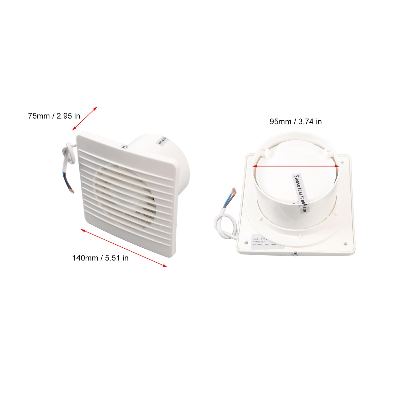 Jeanoko Ventilation Fans, Through Wall Installation Air Refresher Ventilation Extractor Fan Humanized 4 Inch for Kitchen