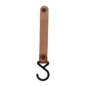 15Pcs Leather S Hooks, Rustic Brown Leather S Hooks Metal S Shaped Hooks for Hanging High Strength Multifunctional Portable S Hangers for Outdoor Camping(brown)