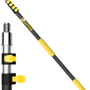 4.5-18FT Telescopic Extension Pole, 24 FT Reach Multi-Purpose Telescoping Pole with Universal Twist-on Metal Tip, Lightweight and Sturdy Extendable Pole for High House Cleaning, Dusting and Painting