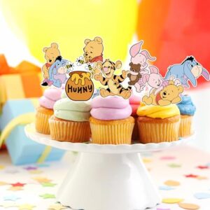 48CS Winnie Cupcake Toppers For Birthday Party Cupcake Decorations Baby Shower Decorations