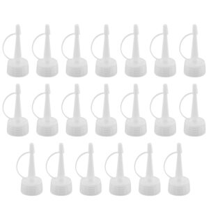 jcbiz 20pcs precision tip applicator caps replacement transparent plastic 24 threads dispensing caps for squeeze bottles glue bottles, painting, crafts repair