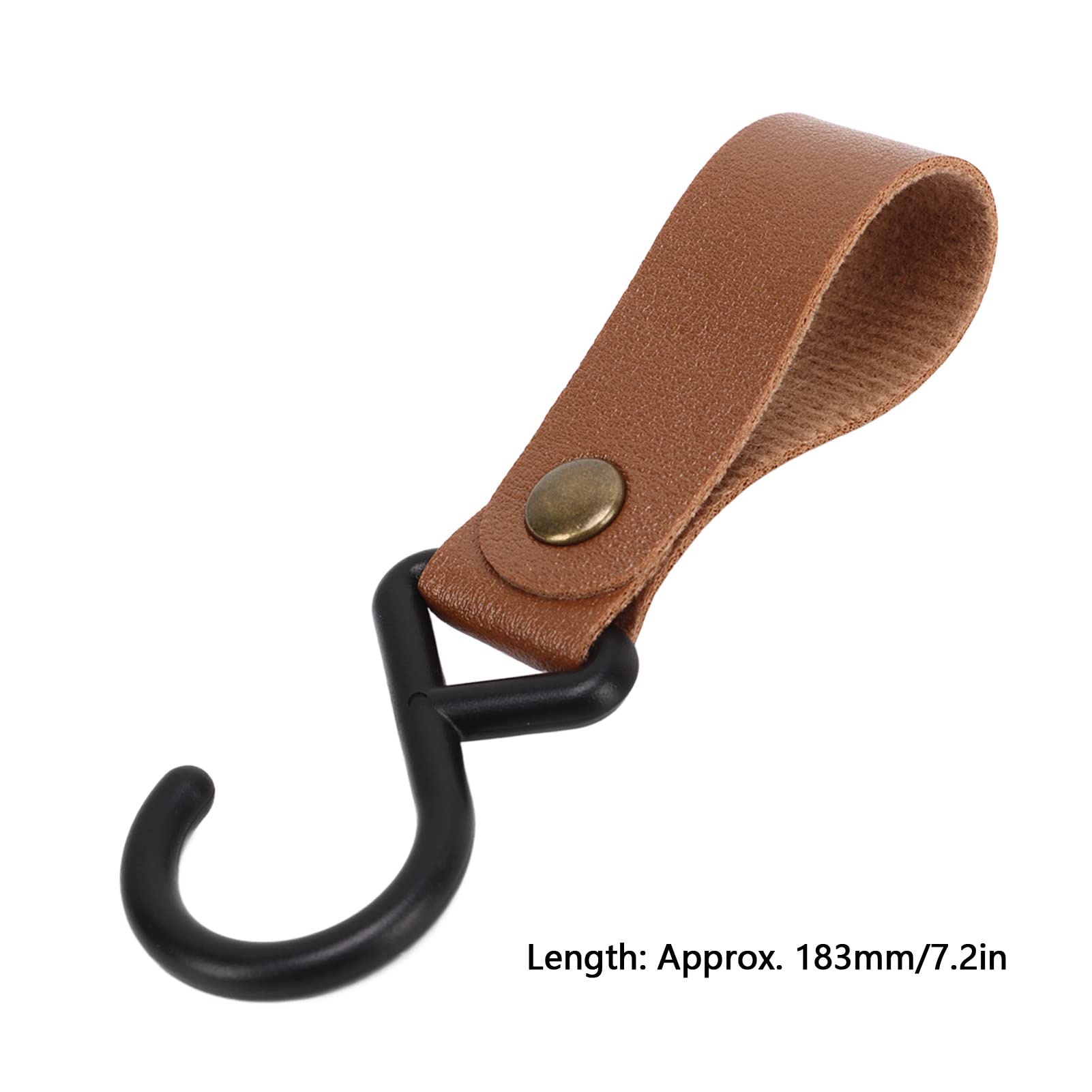 15Pcs Leather S Hooks, Rustic Brown Leather S Hooks Metal S Shaped Hooks for Hanging High Strength Multifunctional Portable S Hangers for Outdoor Camping(brown)