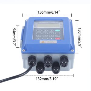 HENHAIY Digital Ultrasonic Flowmeter, Portable Ultrasonic Flow Meter, Sensor IP67, Liquid Ultrasonic Flow Meter Protection, TUF-2000B Ultrasonic Flowmeter, Wall Mounted Flowmeter