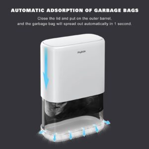 funest Bathroom Trash Can with Lids, 3.3 Gallon/12.5 Liter Small Garbage Cans with Pop-Up Lid, Automatic Adsorption of Garbage Bags, Slim Wastebasket for Office, Bedroom, Kids Room, Living Room