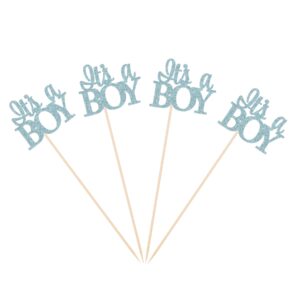 blue it's a boy centerpiece sticks for gender reveal party baby shower flower decorations table toppers - pack of 10