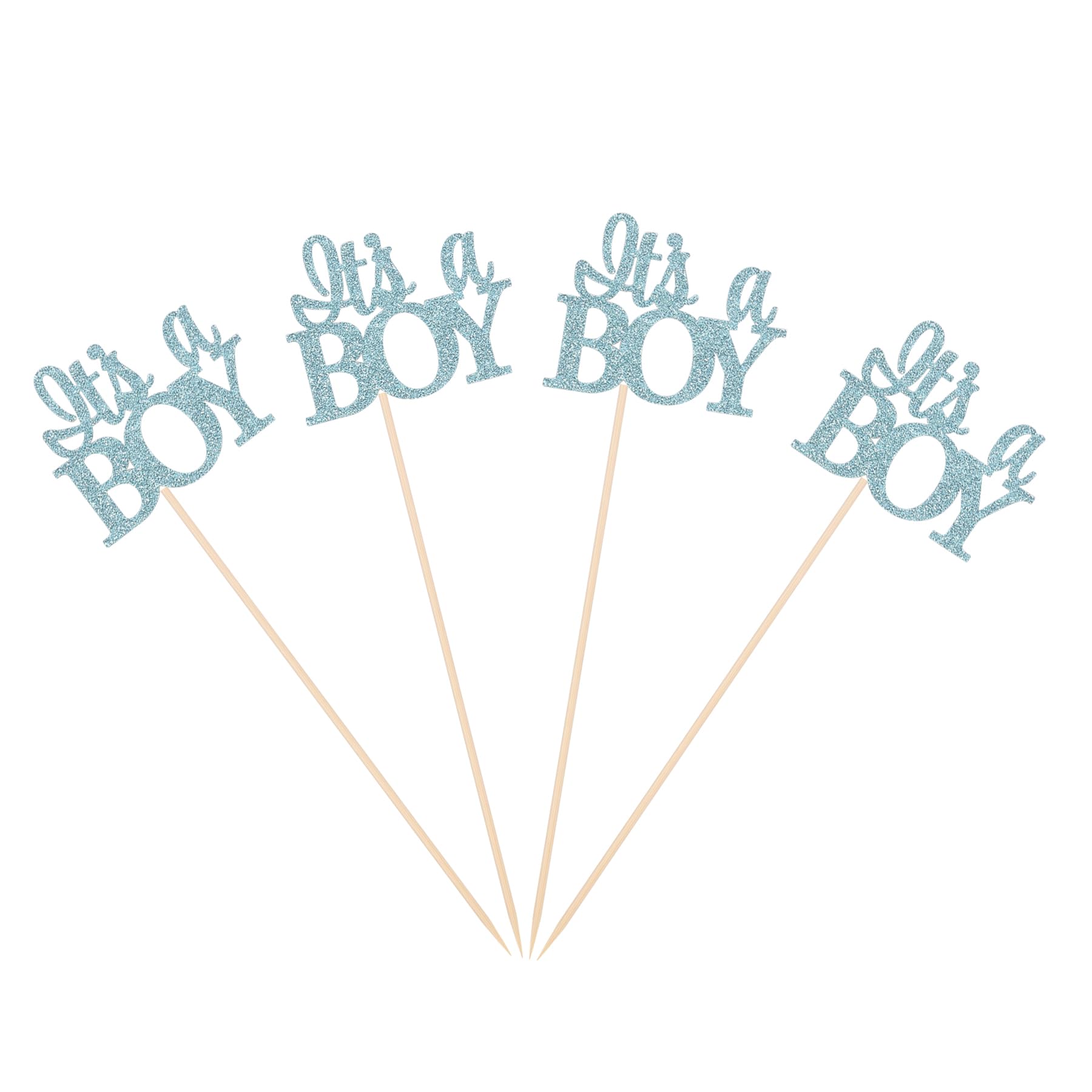 Blue It's A Boy Centerpiece Sticks for Gender Reveal Party Baby Shower Flower Decorations Table Toppers - Pack of 10