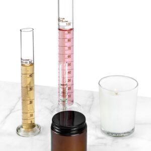 QWORK Thick Glass Measuring Beaker and Graduated Cylinder Set - Perfect for Science Labs, School Projects, and Home Labs, 50/100/ 250/500/ 1000 ml Beakers and 5/10/ 50/100 ml Cylinders