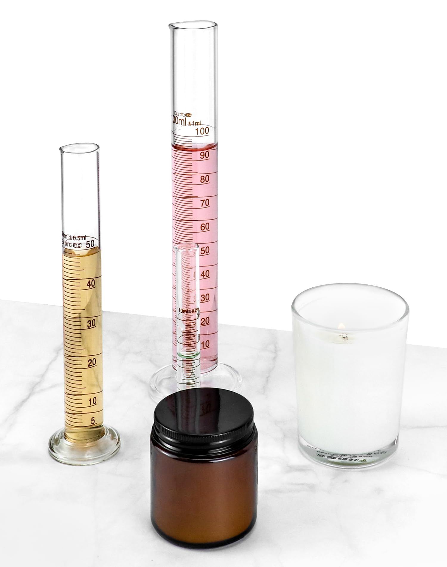 QWORK Thick Glass Measuring Beaker and Graduated Cylinder Set - Perfect for Science Labs, School Projects, and Home Labs, 50/100/ 250/500/ 1000 ml Beakers and 5/10/ 50/100 ml Cylinders