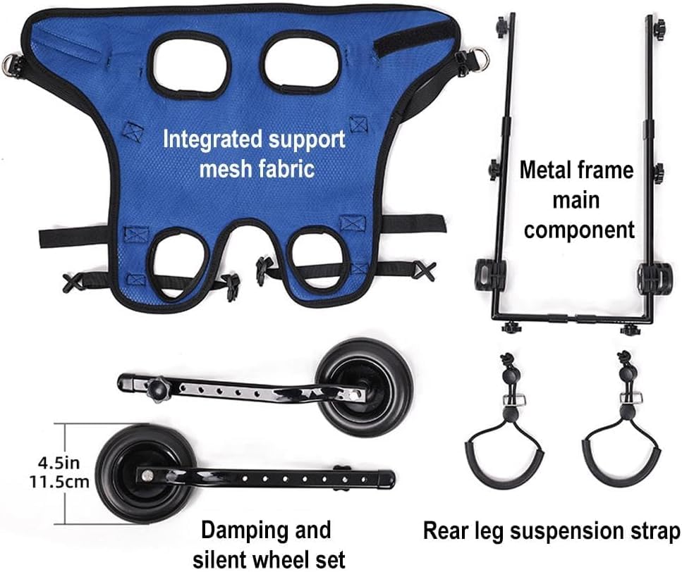 Adjustable Dog Wheel-Chair for Back Legs,Pet Walk Tools,Pet Mobility Aids with Wheels,Dog Leg Brace and Hip Support, Suitable for Back Legs,Dog Assisted Walking Device